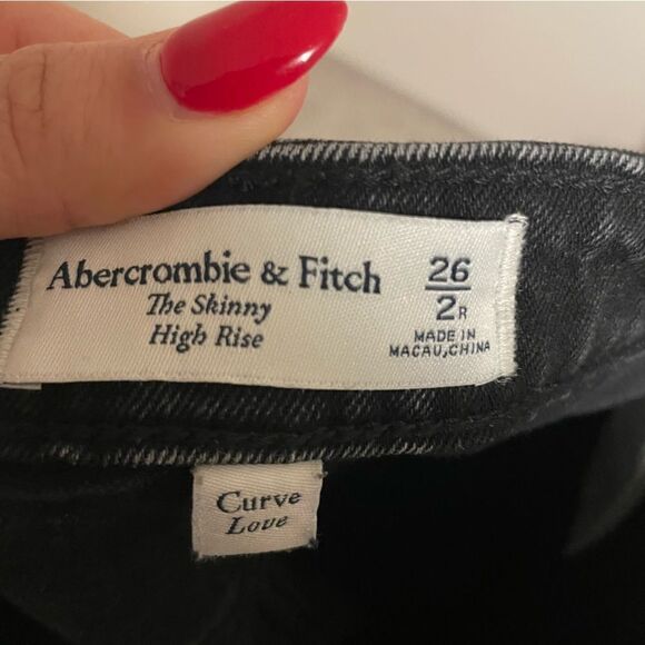 Abercrombie & Fitch Curve Love Skinny High Rise Two Tone Gray Black- Size 2 (26) - Picture 9 of 9